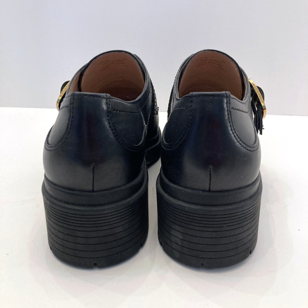 Cole Haan Carlitta Monk Strap Lug Sole Oxford Loafers Black Leather Womens 8B - Picture 5 of 11